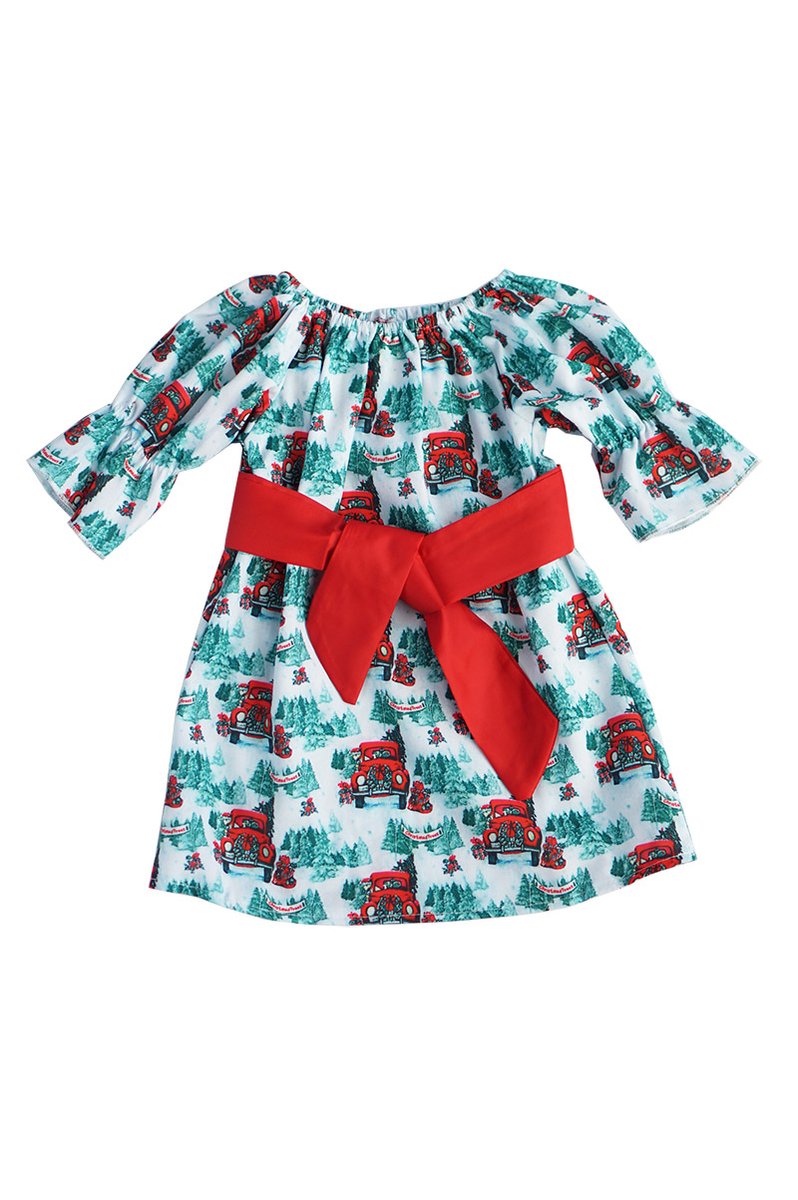 christmas truck dress Christmas Tree Black Gingham Truck Dress
