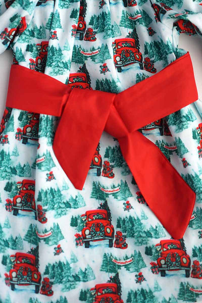 Christmas Truck with Tree Pillowcase Dress