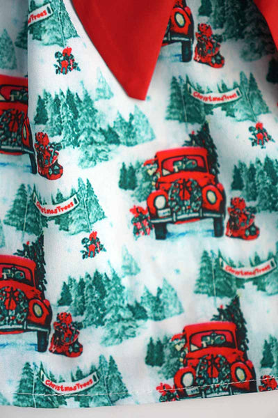 Christmas Truck with Tree Pillowcase Dress