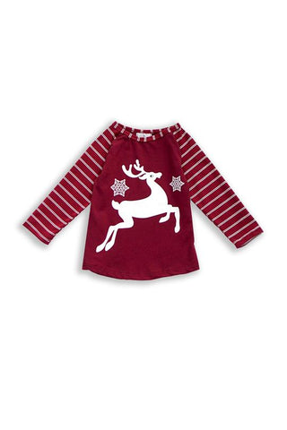Maroon Jumping Reindeer Shirt