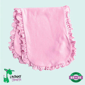 Pink Burp Cloth - Ruffled Edge