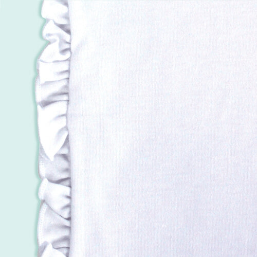 White Burp Cloth - Ruffled Edge